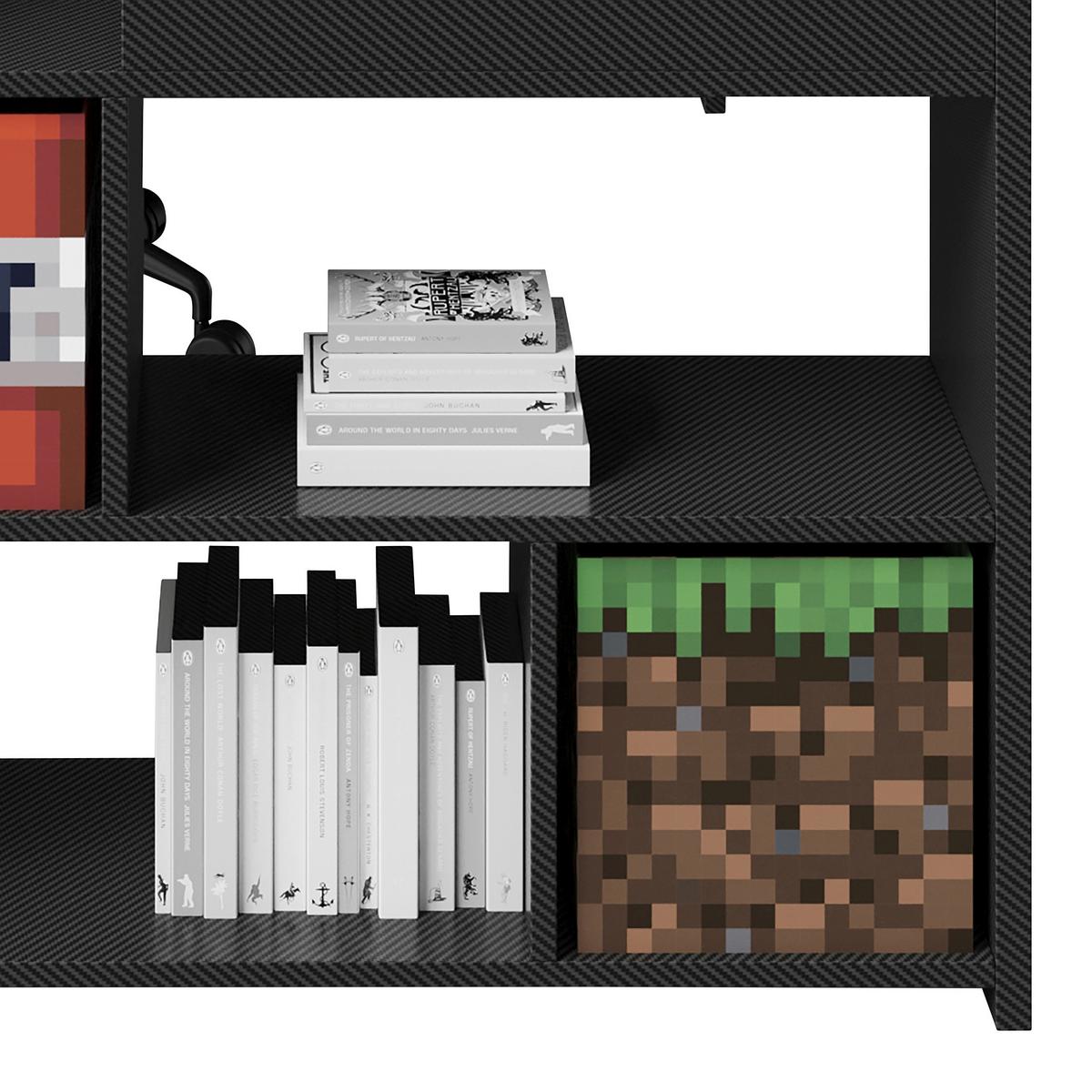 Hochbett Minecraft - Schwarz, MODERN, Holz/Holzwerkstoff (90/200cm) - Minecraft