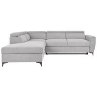 Ecksofa Lapis Hellgrau S: 217/255 cm - Hellgrau/Schwarz, KONVENTIONELL, Textil (217/255cm) - MID.YOU