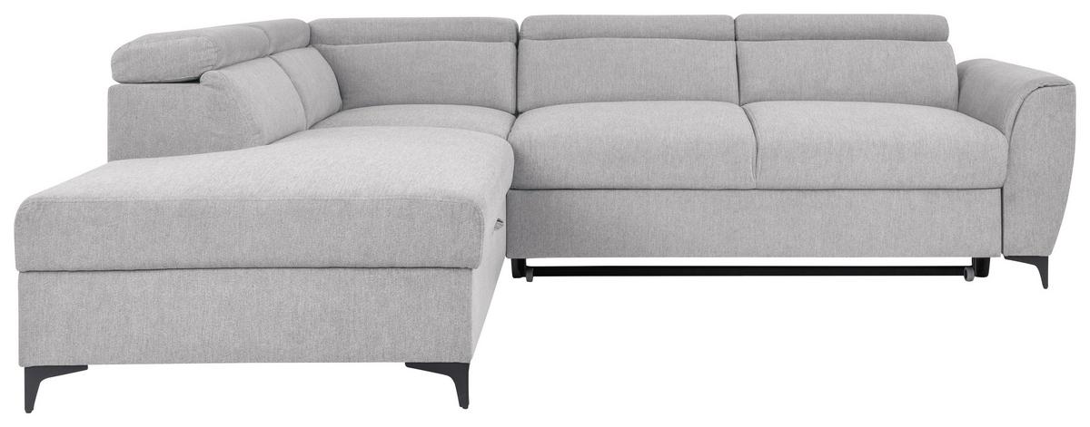 Ecksofa Lapis Hellgrau S: 217/255 cm - Hellgrau/Schwarz, KONVENTIONELL, Textil (217/255cm) - MID.YOU