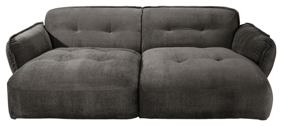 Bigsofa Fluffy, Anthrazit B: 285 Cm - Anthrazit/Schwarz, MODERN, Textil (285/87/184cm) - Trendmanufaktur