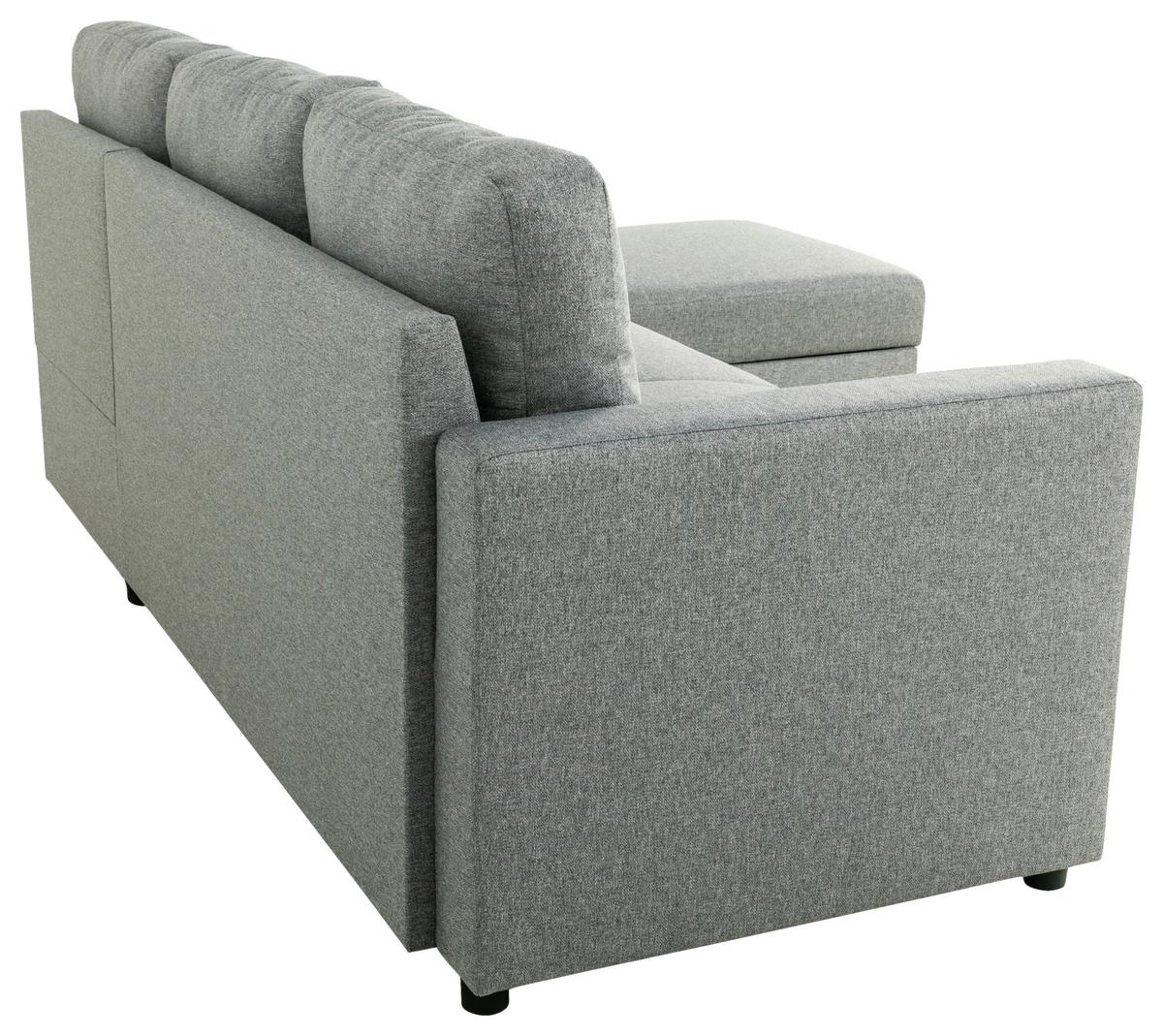 Ecksofa Rosi - Schwarz/Grau, Basics, Textil (215/145cm) - P & B