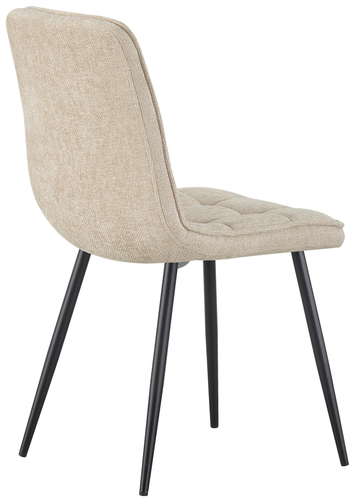 Vierfußstuhl Nevio Leinenoptik Beige, B: 45 Cm - Beige/Schwarz, KONVENTIONELL, Holz/Textil (45/89/58cm) - MID.YOU