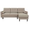 Eckschlafsofa Noret Beige S: 223/157 cm - Beige/Schwarz, KONVENTIONELL, Textil (223/157cm) - MID.YOU