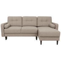 Eckschlafsofa Noret Beige S: 223/157 cm - Beige/Schwarz, KONVENTIONELL, Textil (223/157cm) - MID.YOU