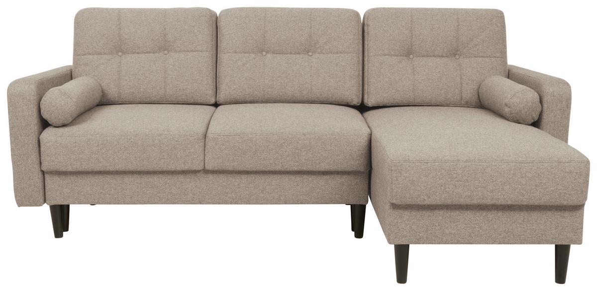 Eckschlafsofa Noret Beige S: 223/157 cm - Beige/Schwarz, KONVENTIONELL, Textil (223/157cm) - MID.YOU