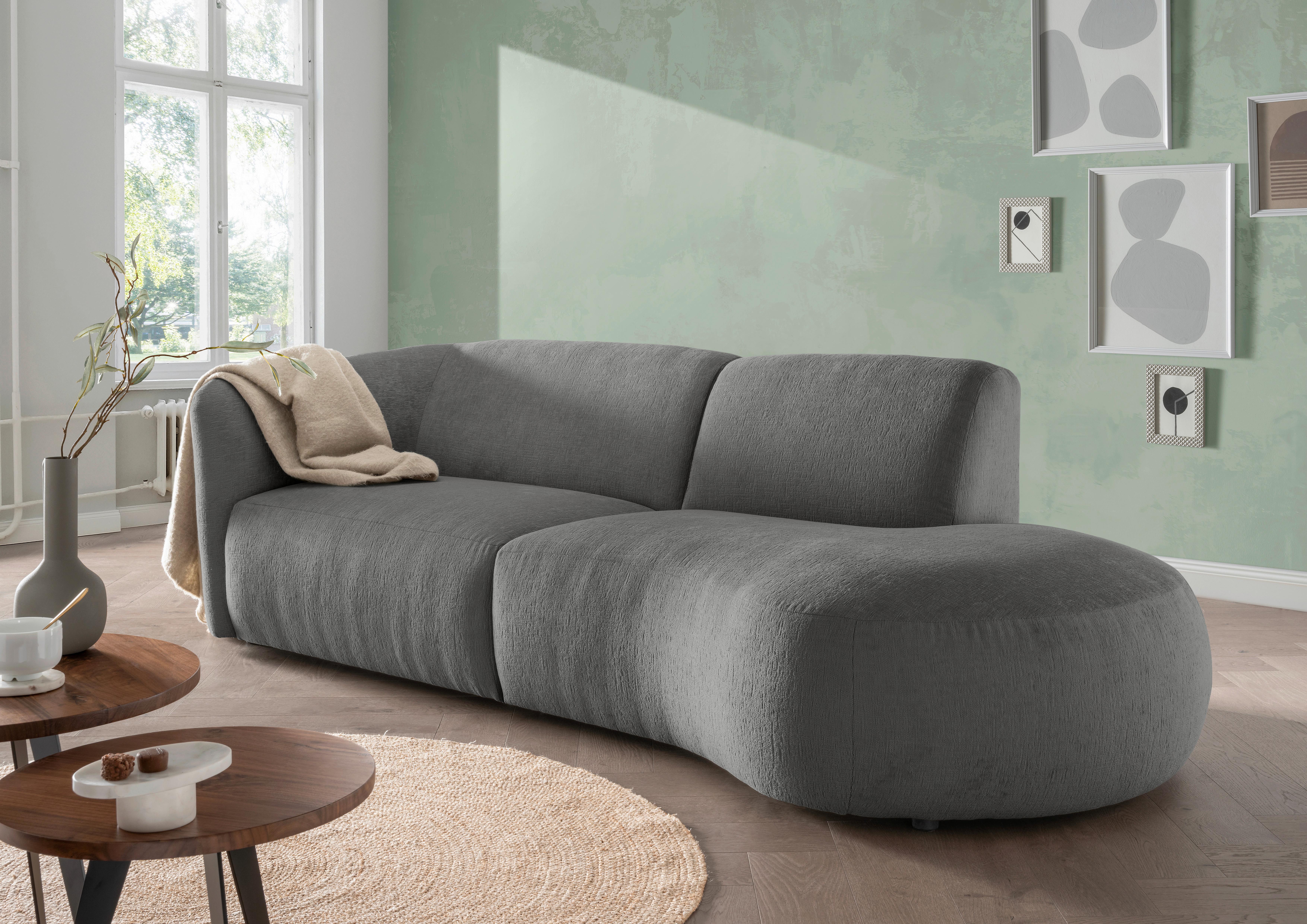 Ecksofa Jesi, Graubraun S: 238x107 Cm - Graubraun/Schwarz, MODERN, Textil (238/107cm) - Livetastic