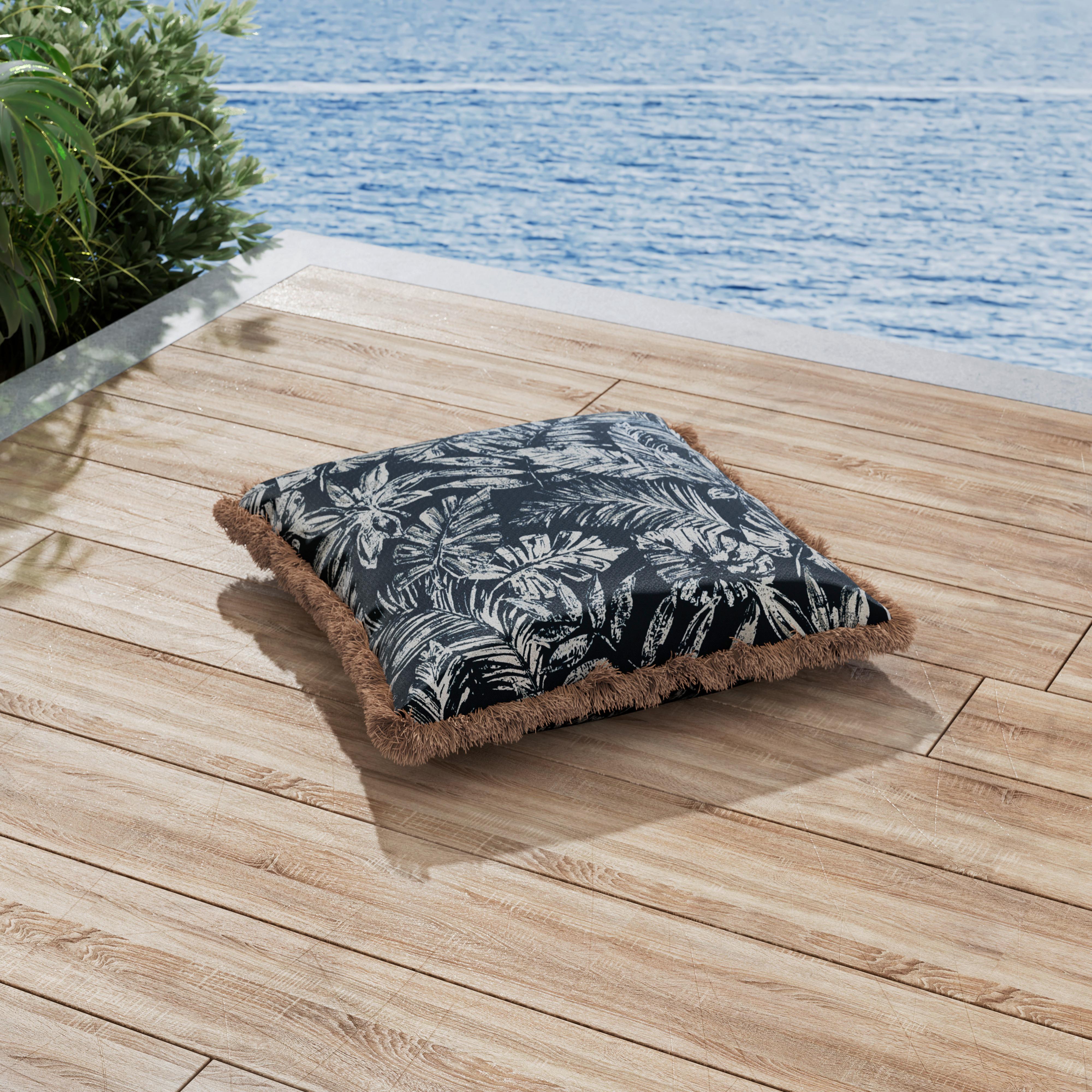 VENKOVNÍ POLŠTÁŘ NADIA - bílá/modrá, Moderní, textil (50/50/10cm) - Bessagi Garden