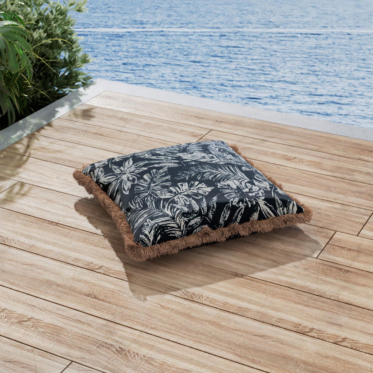 VENKOVNÍ POLŠTÁŘ NADIA - bílá/modrá, Moderní, textil (50/50/10cm) - Bessagi Garden