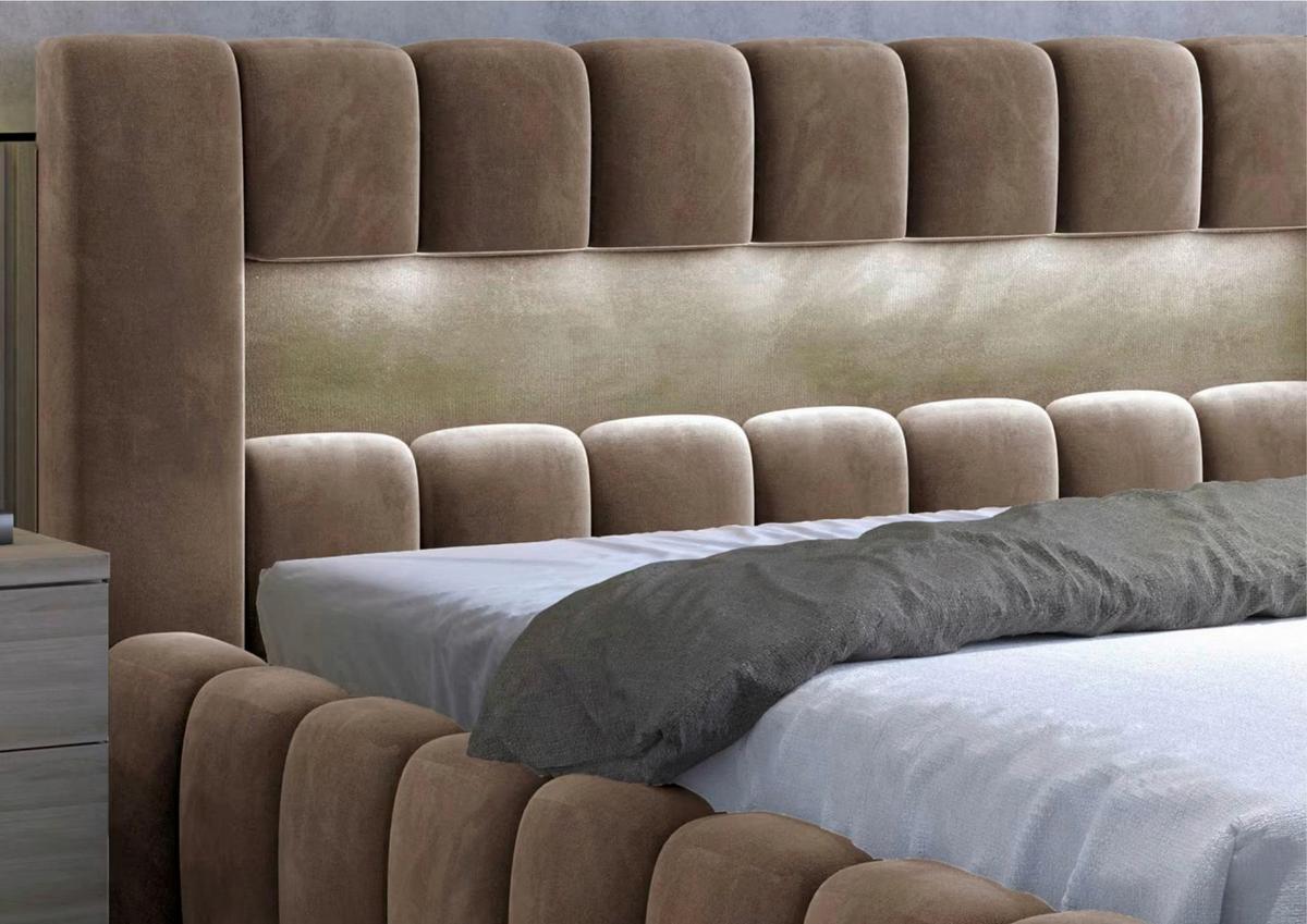 Polsterbett Lamica Braun Lf: 160x200 Cm - Schwarz/Braun, MODERN, Holz (160/200cm) - MID.YOU