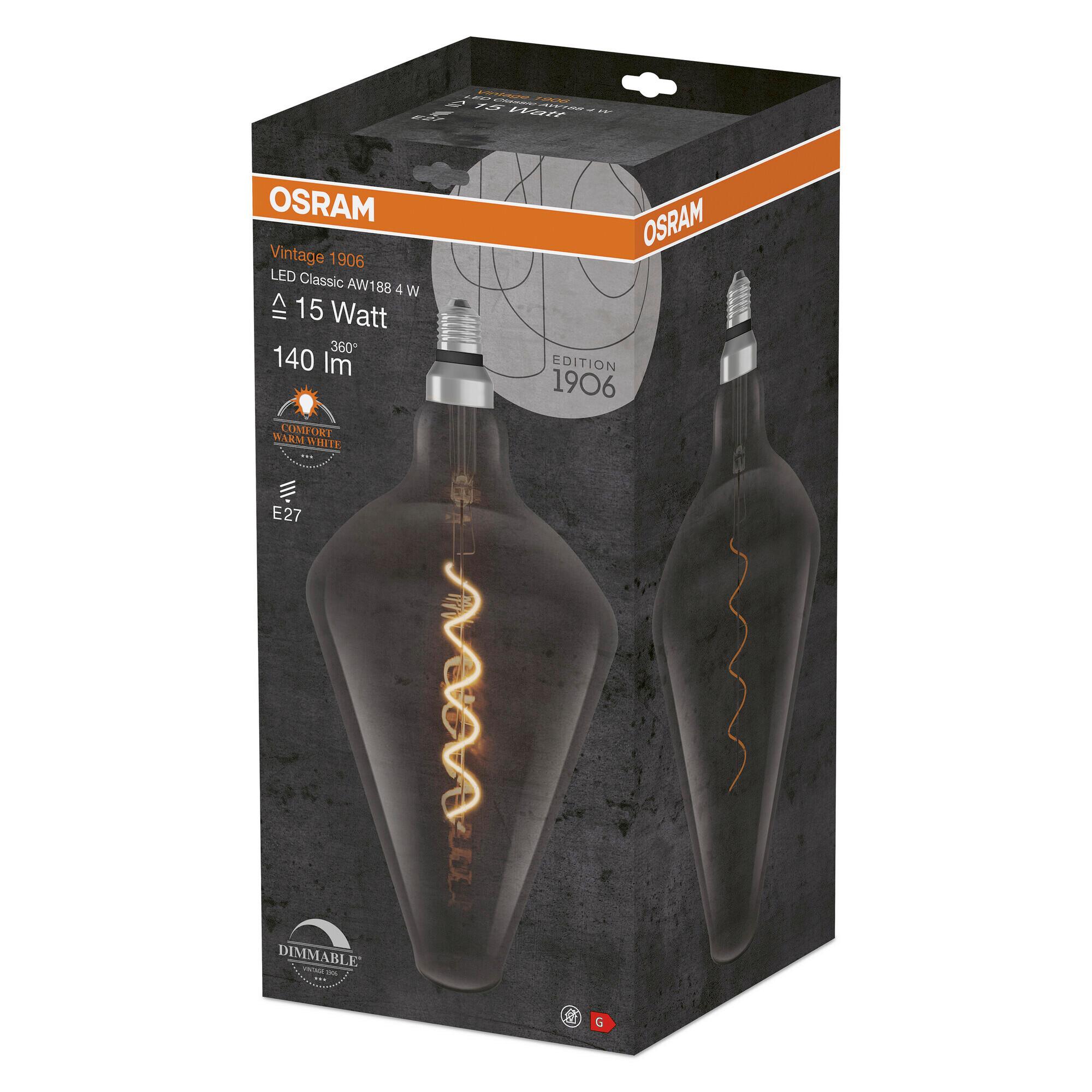 LED-Leuchtmittel Vintage 1906 Led Dim15 4w/1800 - Hellgrau, Basics, Glas (19,3/40cm) - Osram