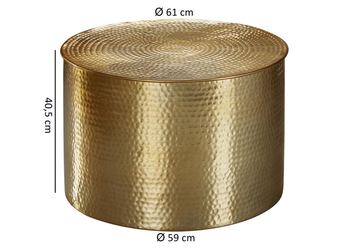 Konferenční stolek RAHI zlatý - barvy zlata, Lifestyle, kov (61/61/40,5cm) - MID.YOU