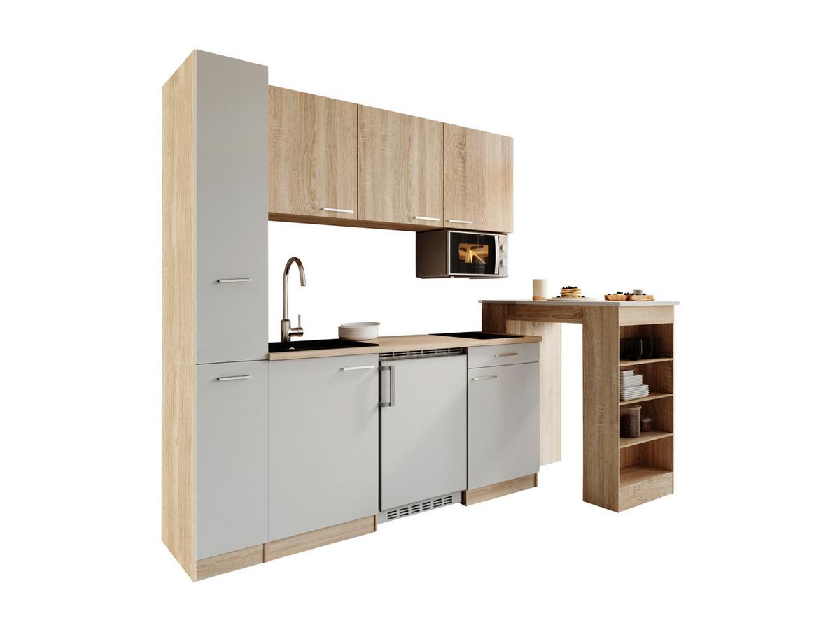 Küchenblock Ingrid Weiß/Eichefarben B: 180cm - Eichefarben/Weiß, Design, Holzwerkstoff (180cm) - Respekta