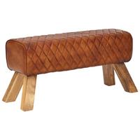 Garderobenbank B: 89 Cm Gepolstert Braun - Naturfarben/Braun, MODERN, Leder (89/46/35cm) - MID.YOU