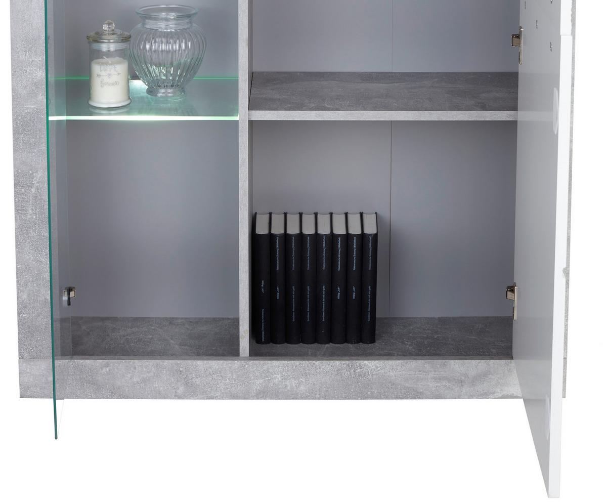 Odporúčaná kombinácia MALTA - BETON 7 - sivá/biela, Modern, kompozitné drevo/plast (345/197/42cm)