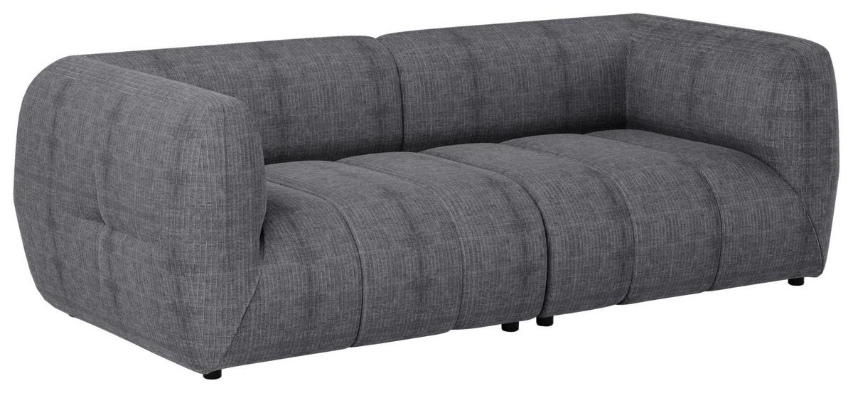 Sofa Laos Grau/Schwarz, 240 cm - Schwarz/Grau, Design, Textil (240/80/95cm) - MID.YOU