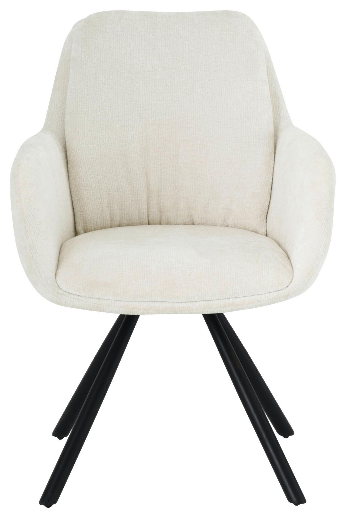 Armlehnstuhl Bela - Beige/Schwarz, LIFESTYLE, Holz/Textil (62/88/66cm) - MID.YOU