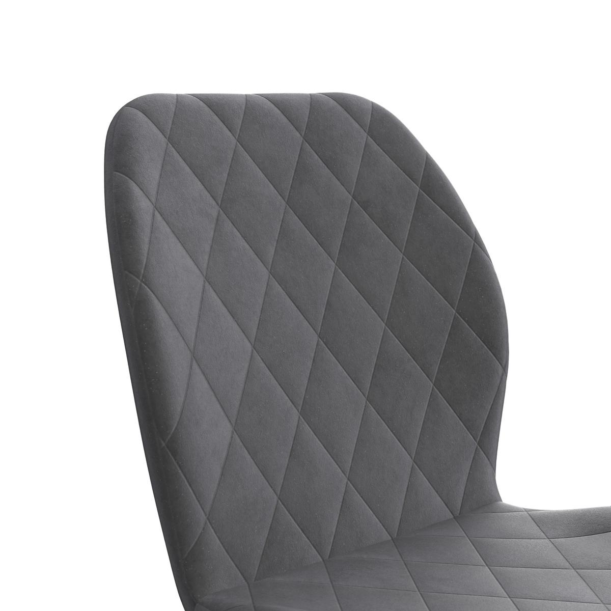 Vierfußstuhl Zoe Samt dunkelgrau, B: 58cm - Dunkelgrau/Schwarz, Trend, Textil/Metall (58/85/47cm)