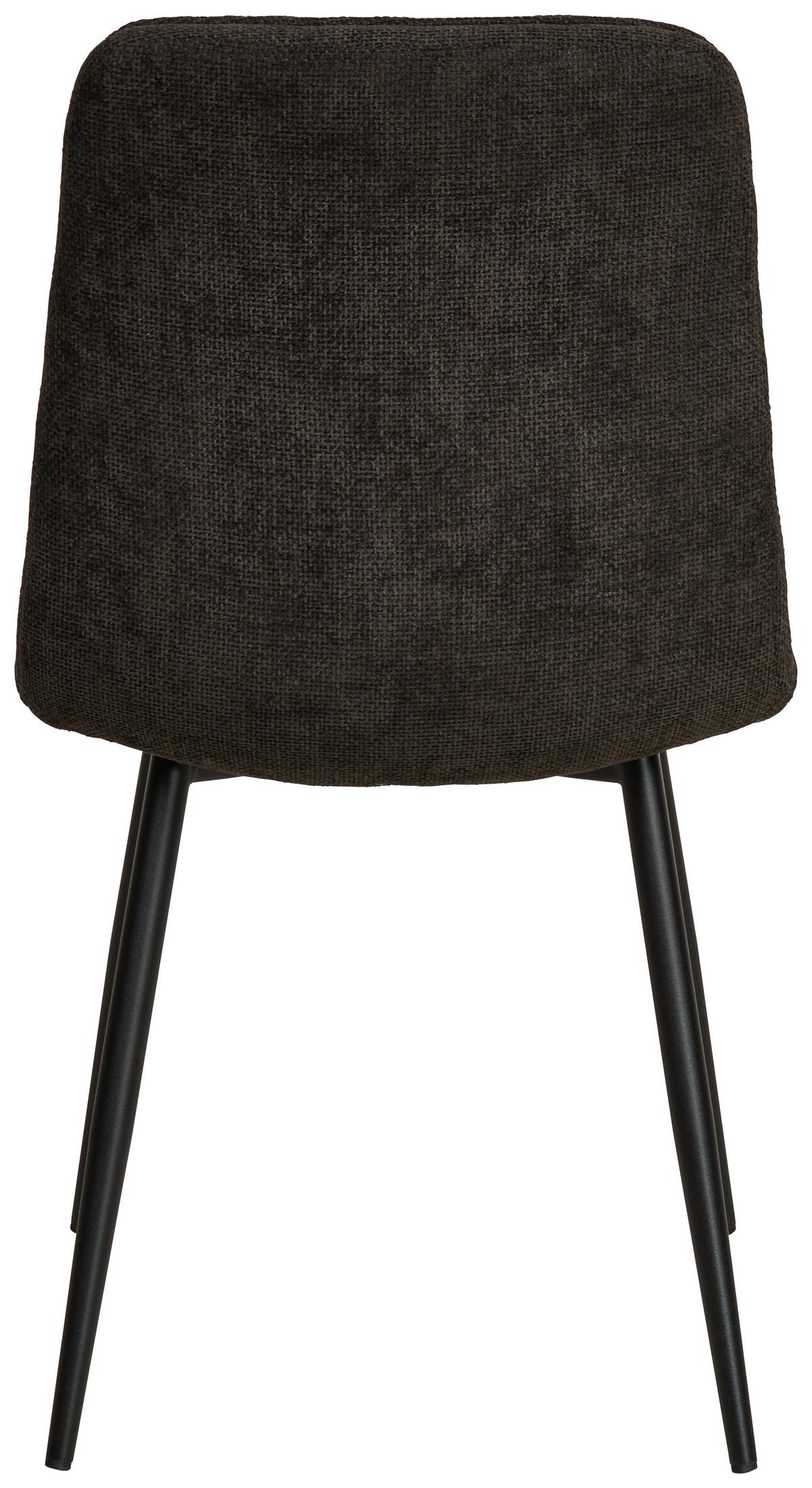 Vierfußstuhl Nevio Leinenoptik Schwarz, B: 45 cm - Schwarz, KONVENTIONELL, Holz/Textil (45/89/58cm) - MID.YOU