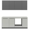 Küchenblock Milino Small-Chg/Grg - Graphitfarben/Grau, Basics, Holzwerkstoff (210cm) - Visiona