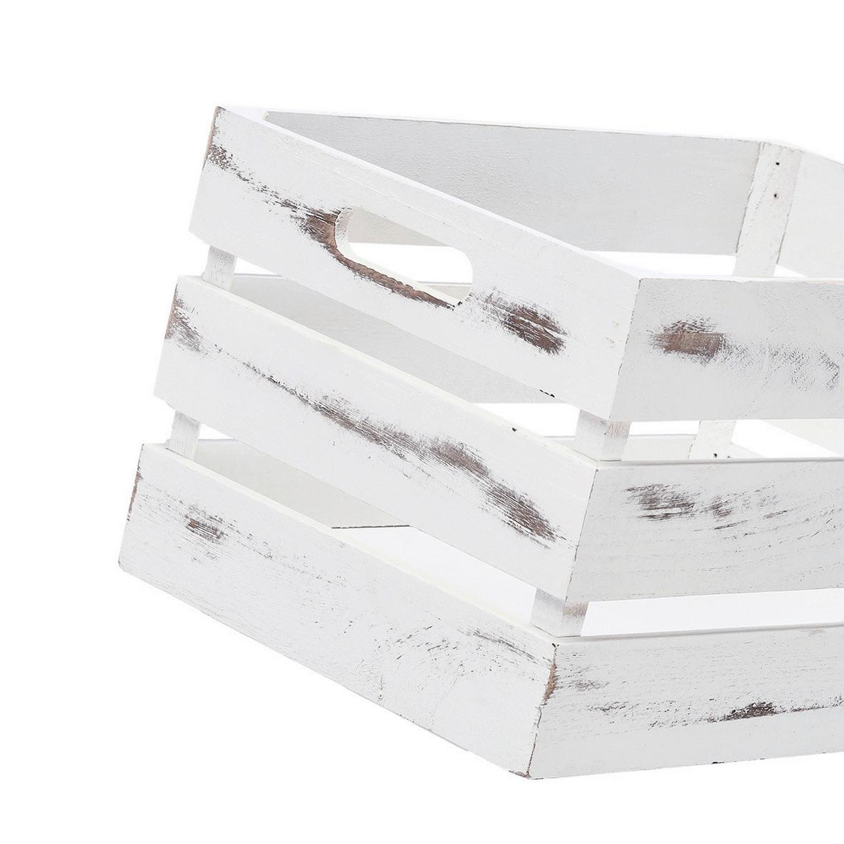 Dekokiste Holz Weiß LxBxH: ca. 35x25x20,5 cm - Weiß, Basics, Holz (35/25/20,5cm) - Zeller Present