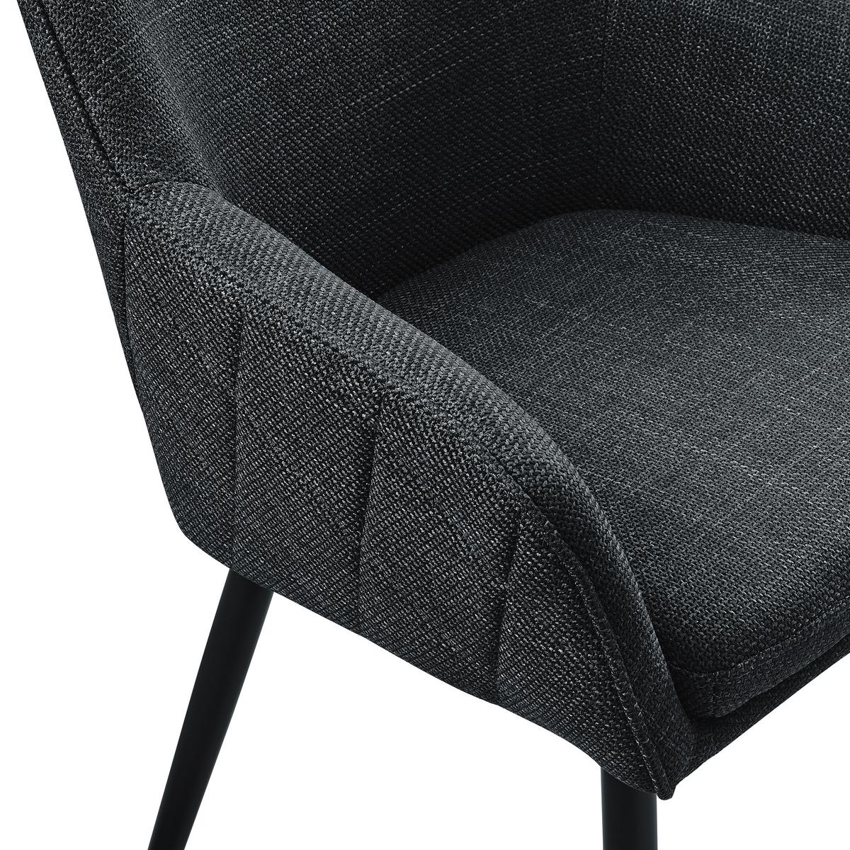 Armlehnstuhl Anthrazit B: 61cm - Anthrazit/Schwarz, MODERN, Textil/Metall (61/85/60cm) - Livetastic