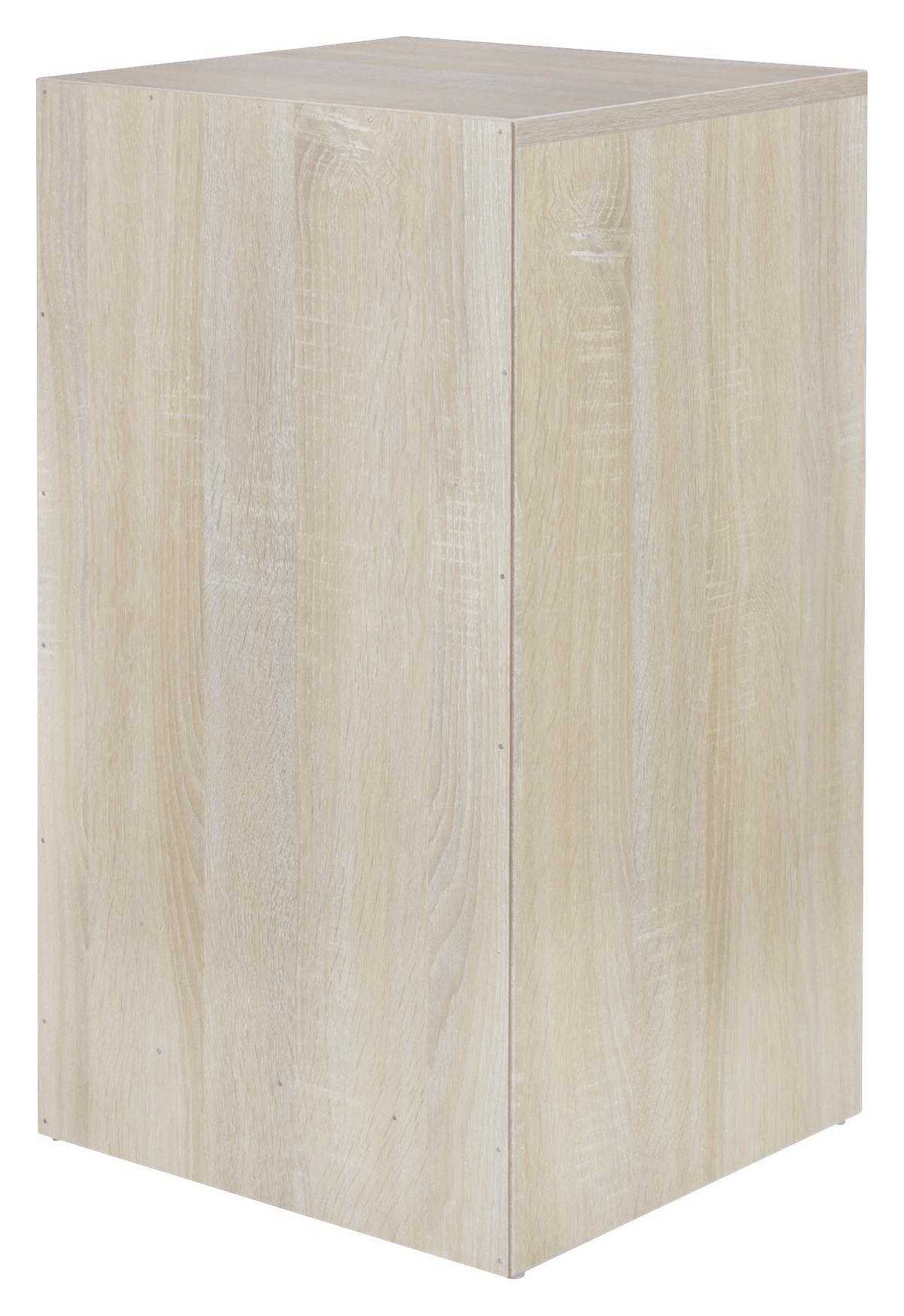 Noční stolek Olav š: 37,5cm dub sonoma - barvy stříbra/barvy dubu, Konvenční, kov/kompozitní dřevo (37/68/35cm) - MID.YOU