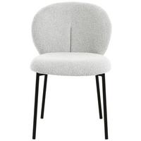 Vierfußstuhl Luisa Bouclé Grau, B: 51 cm - Schwarz/Grau, MODERN, Holz/Textil (51/80/59cm) - My Baby Lou