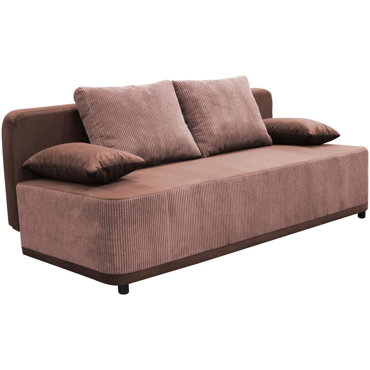 Schlafsofa Stella Koralle B: 197 cm - Koralle/Schwarz, Design, Textil (197/90/83cm) - MID.YOU