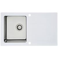 Spüle Respekta Edelstahl Bxt: 86x50 cm - Weiß, Trend, Glas/Metall (86/21/50cm) - Respekta