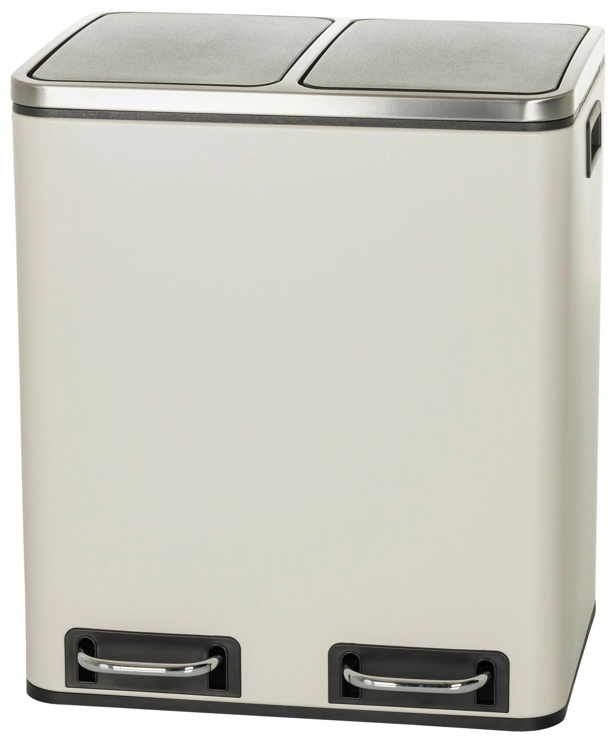 Abfallsammler Clean Ix Schwarz B: 41,5 cm - Beige/Schwarz, MODERN, Kunststoff/Metall (41,5/48/32cm) - MID.YOU