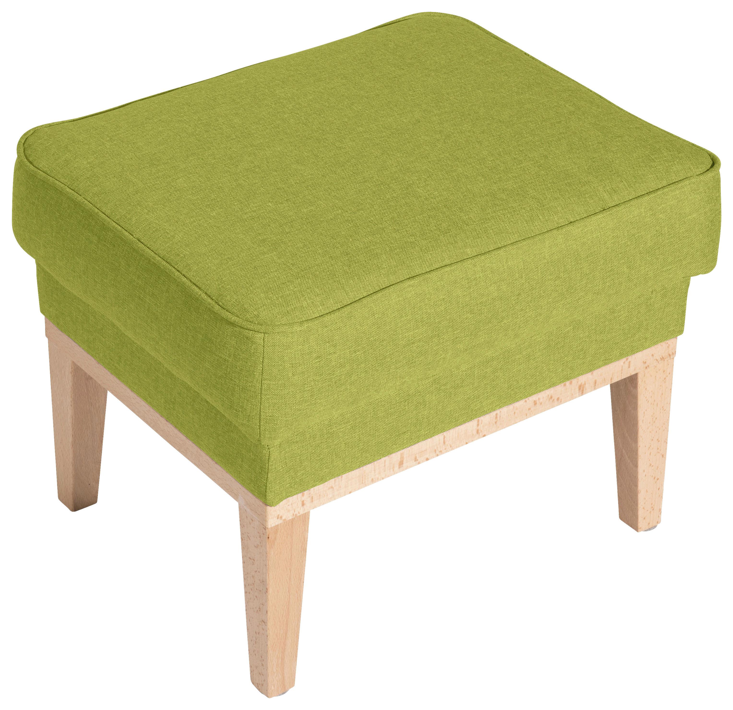 HOCKER ANGELO - Naturfarben/Hellgrün, KONVENTIONELL, Textil (50/41/41cm) - Max Winzer