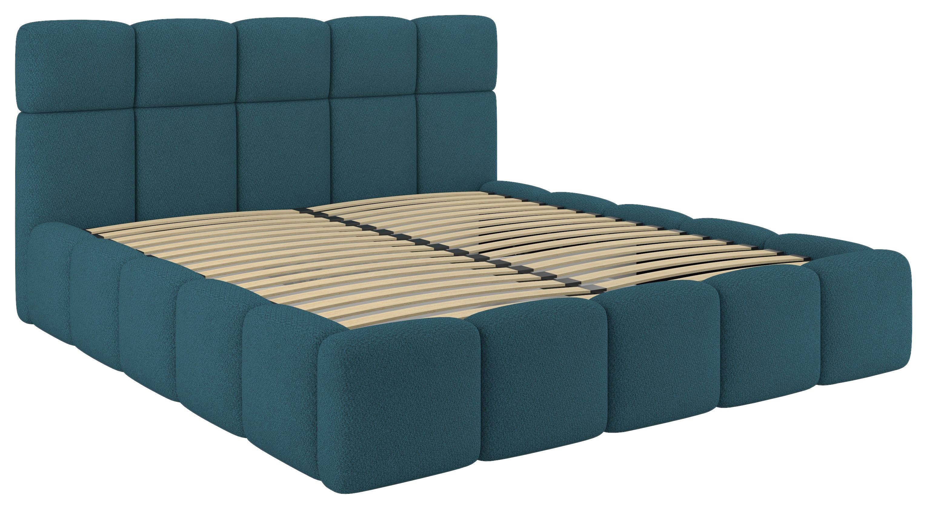 Polsterbett Cloudy Türkis, Lf: 180x200 cm - Türkis, Trend, Holz/Holzwerkstoff (180/200cm) - Luca Bessoni