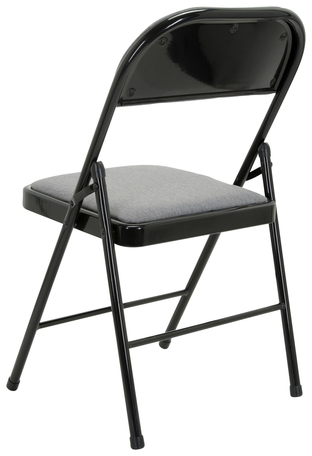 Klappstuhl Tudela II Schwarz/Hellgrau - Hellgrau/Schwarz, Basics, Textil/Metall (44/80/49cm) - MID.YOU
