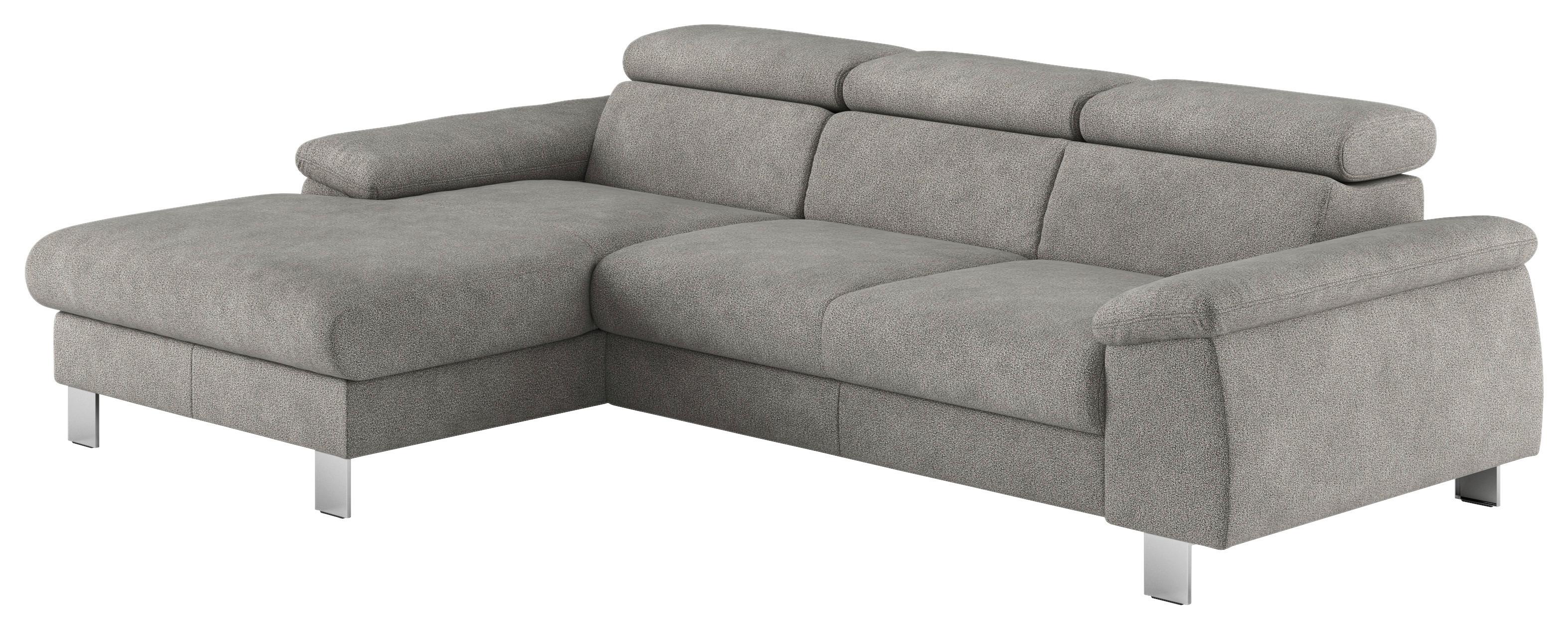Ecksofa Micky, Grau S:166x244 Cm - Chromfarben/Grau, Design, Textil (166/244cm) - Livetastic