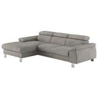 Ecksofa Micky, Grau S:166x244 Cm - Chromfarben/Grau, Design, Textil (166/244cm) - Livetastic