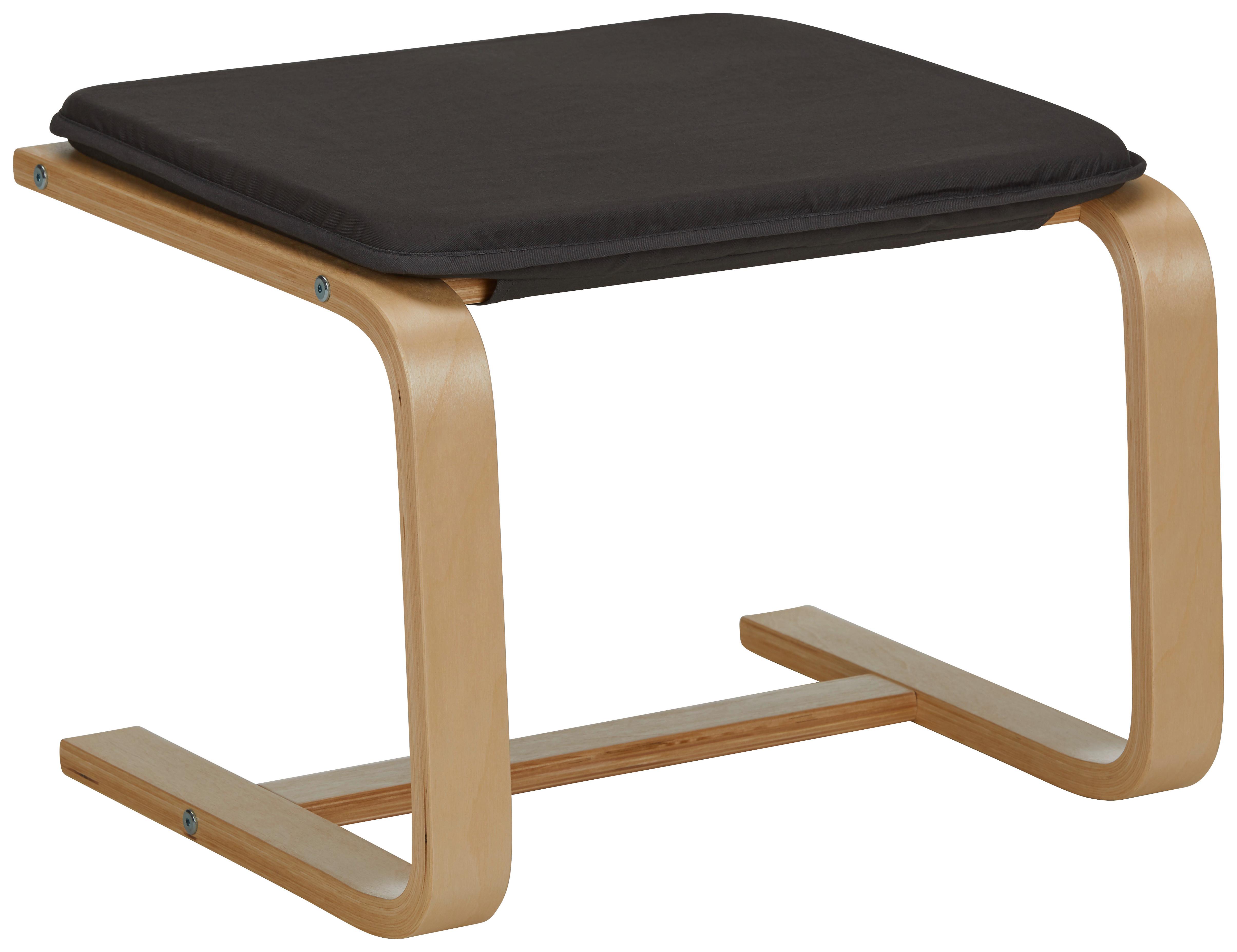 TABURET MANU - šedá/přírodní barvy, Moderní, dřevo/textil (51/38/48cm)