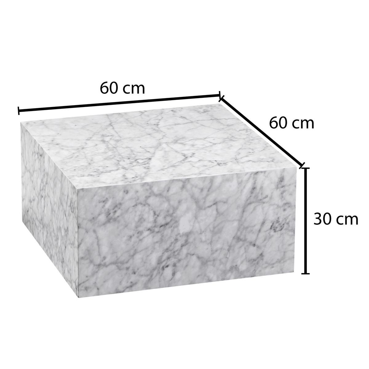 Konferenčný stolík MONOBLOC biely - biela, Modern, kompozitné drevo (60/60/30cm) - MID.YOU