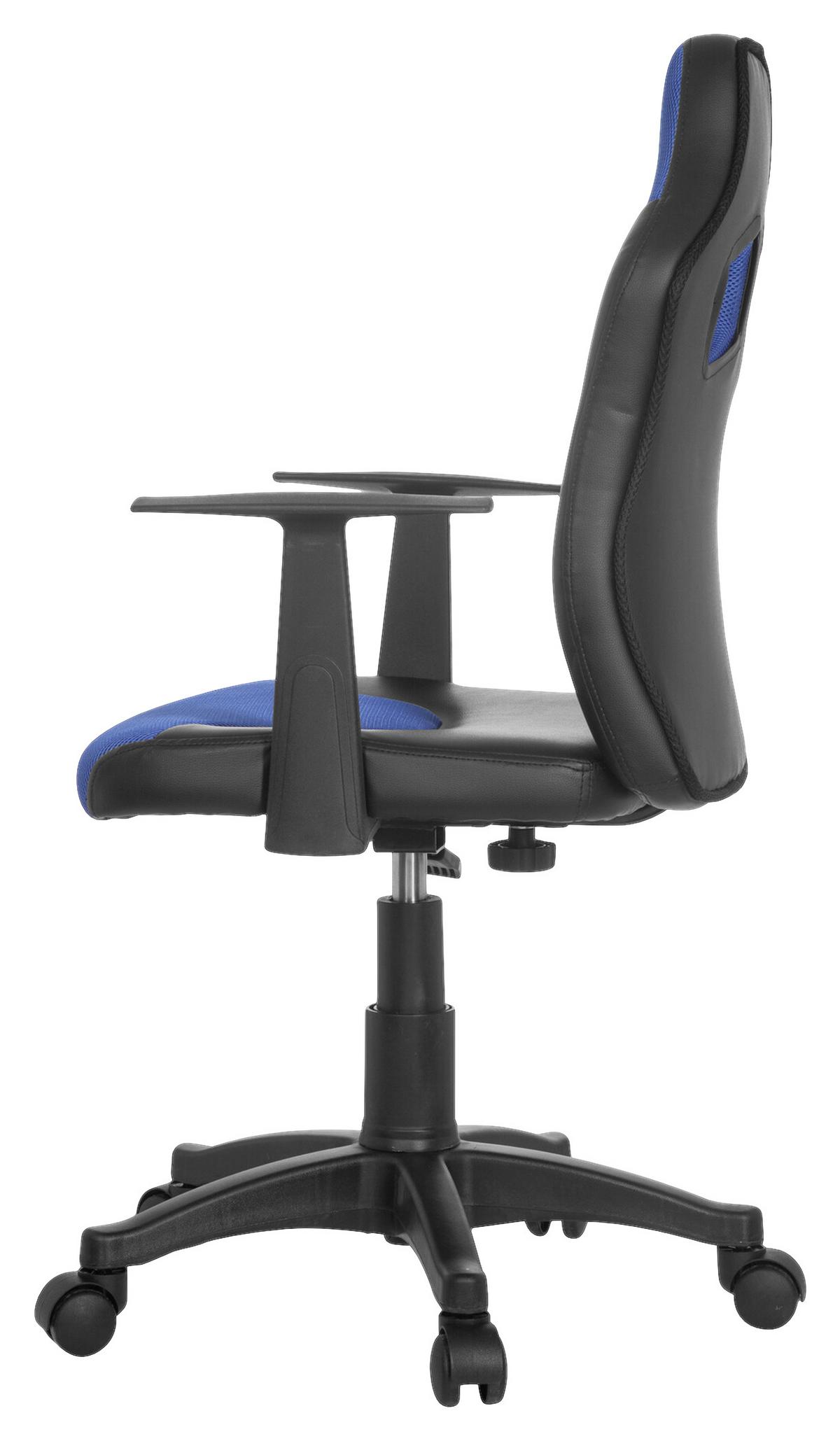 Jugenddrehstuhl Kid Racer Al Blau/Schwarz - Blau/Schwarz, Basics, Kunststoff (54/90-100/48cm) - MID.YOU