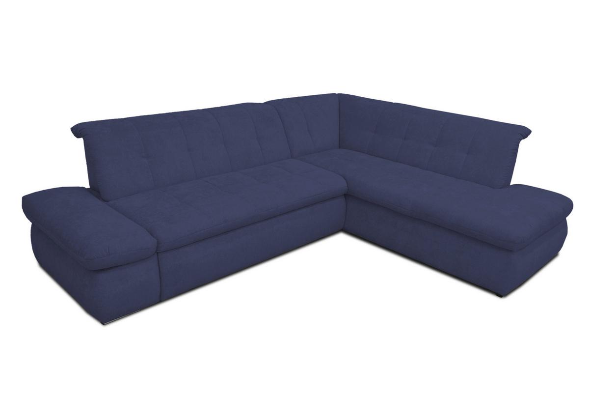 Ecksofa Moric Dunkelblau Mikrofaser - Chromfarben/Dunkelblau, KONVENTIONELL, Textil (273/216cm) - MID.YOU