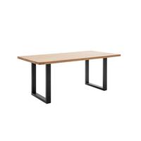 Esstisch Greno 180x90 Cm, Wildeiche Massiv - Wildeiche/Schwarz, ROMANTIK / LANDHAUS, Holz/Metall (180/77/90cm)