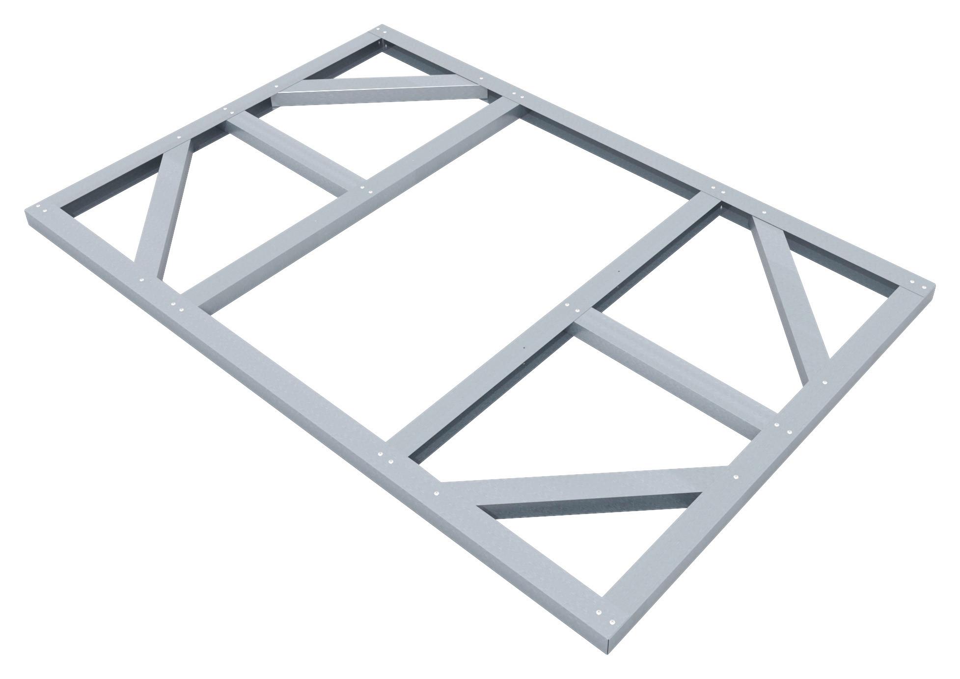 Fundamentrahmen 171x113cm, Stahl, Wetterfest - Silberfarben, Basics, Metall (171/2/113cm)