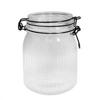 VORRATSGLAS Thea 900 ml - Klar/Schwarz Hochglanz, KONVENTIONELL, Glas/Kunststoff (11,2/15cm) - Luca Bessoni