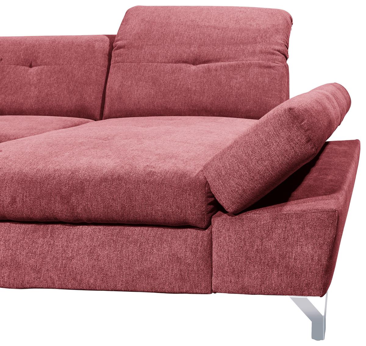 Ecksofa Melfi Beere U: 245 Cm - Beere/Silberfarben, MODERN, Textil (245/350/168cm) - MID.YOU