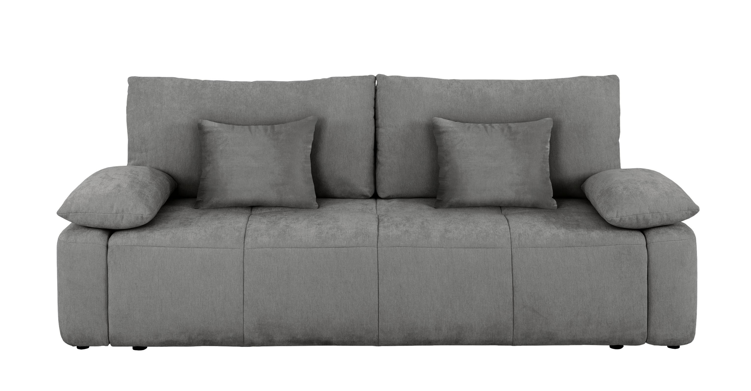 Schlafsofa Hello Lux 3dl Grau B: 240cm - Schwarz/Grau, Design, Textil (240/93/108cm) - MID.YOU