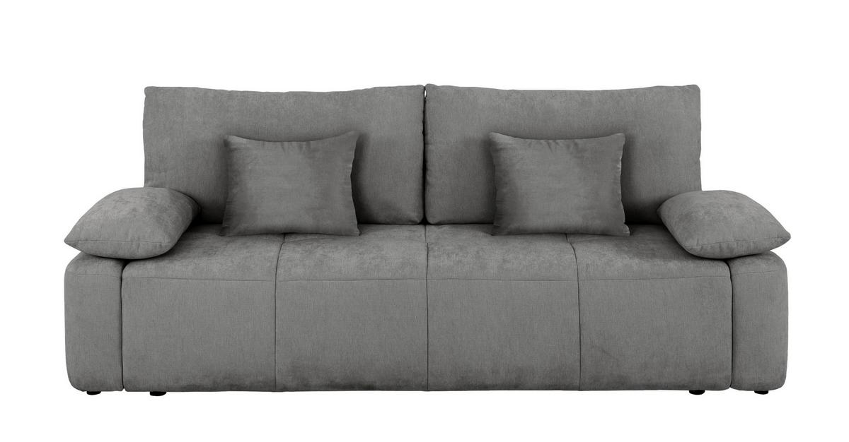 Schlafsofa Hello Lux 3Dl Grau B: 240cm - Schwarz/Grau, Design, Textil (240/93/108cm) - MID.YOU