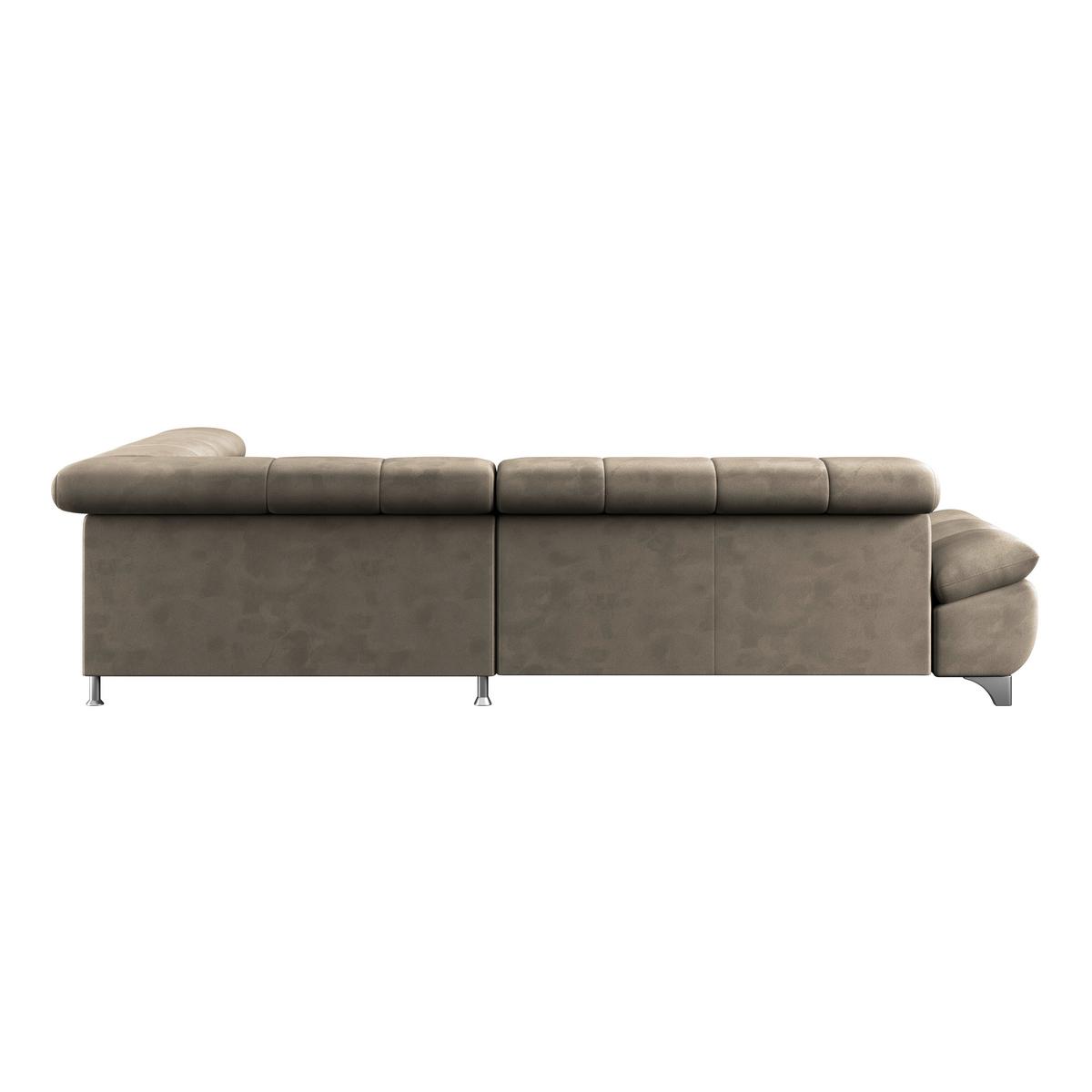 Ecksofa Gemini Taupe, B: 312cm - Taupe/Chromfarben, KONVENTIONELL, Textil (312/234cm)