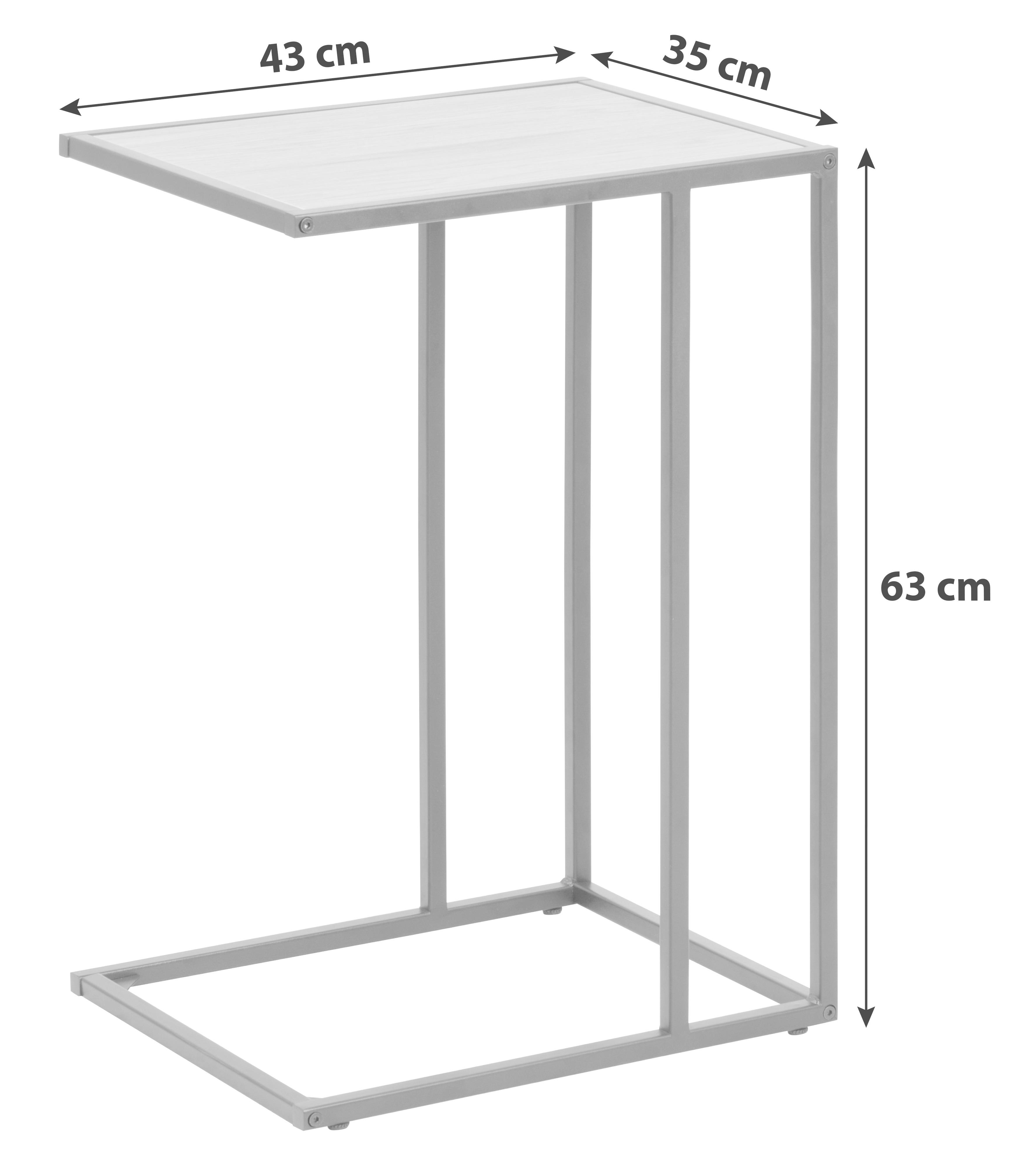Beistelltisch Seaford Eichefarben + Stahl Schwarz - Eichefarben/Schwarz, Trend, Holzwerkstoff/Metall (43/35/63cm) - Carryhome