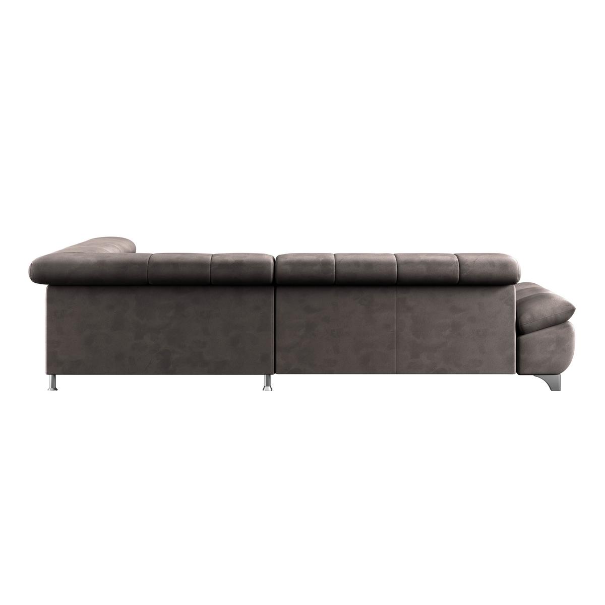 Ecksofa Gemini Graubraun, B: 312cm - Chromfarben/Graubraun, KONVENTIONELL, Textil (312/234cm)