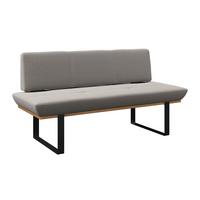 Sitzbank Tirstan Webstoff hellgrau, B: 170cm - Hellgrau/Schwarz, MODERN, Holz/Textil (170/48/90cm) - James Wood
