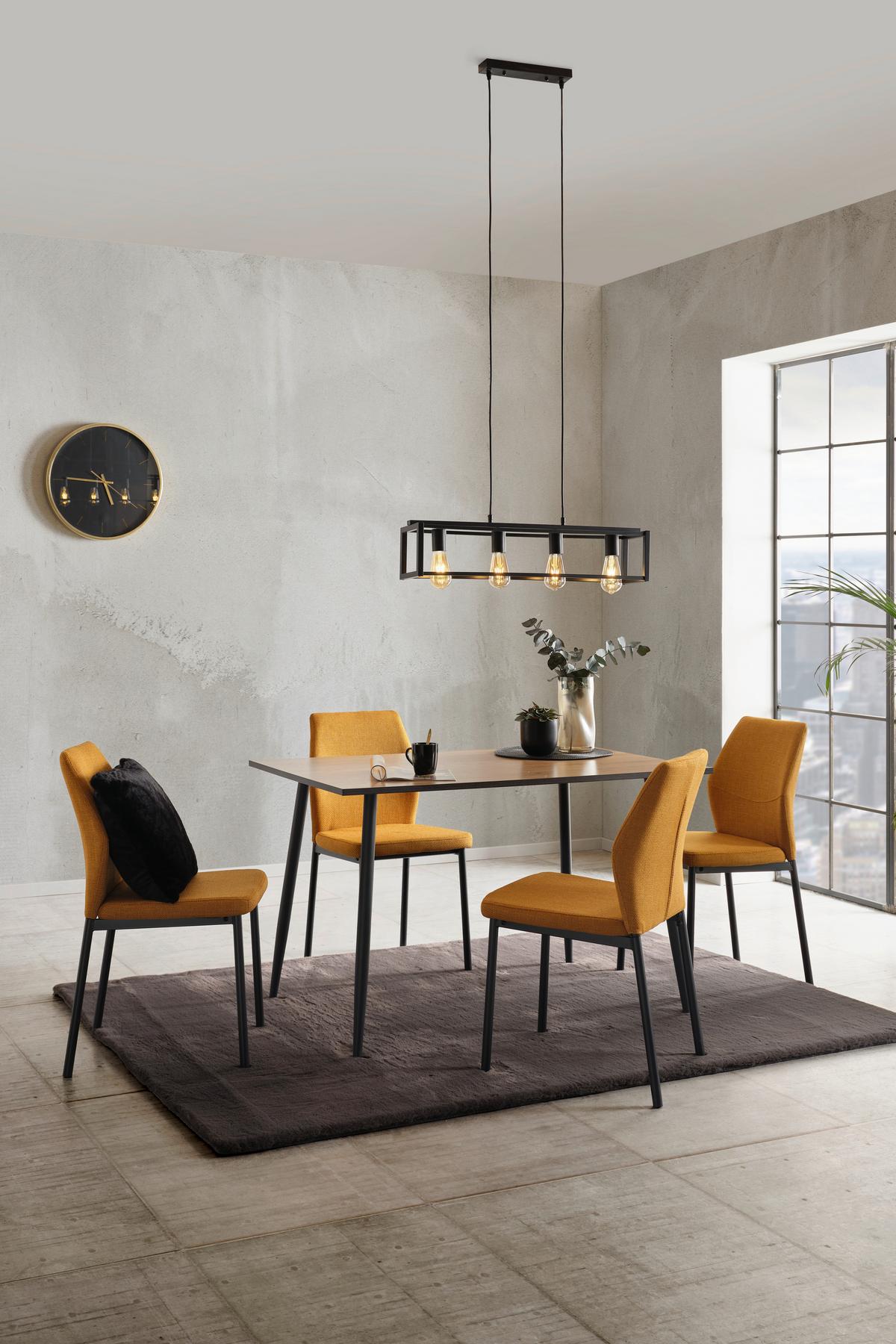 Esstisch Tom 120x76x80 Cm Naturfarben/schwarz - Schwarz/Naturfarben, KONVENTIONELL, Holzwerkstoff/Metall (120/76/80cm)